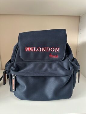 Harrods Navy Backpack